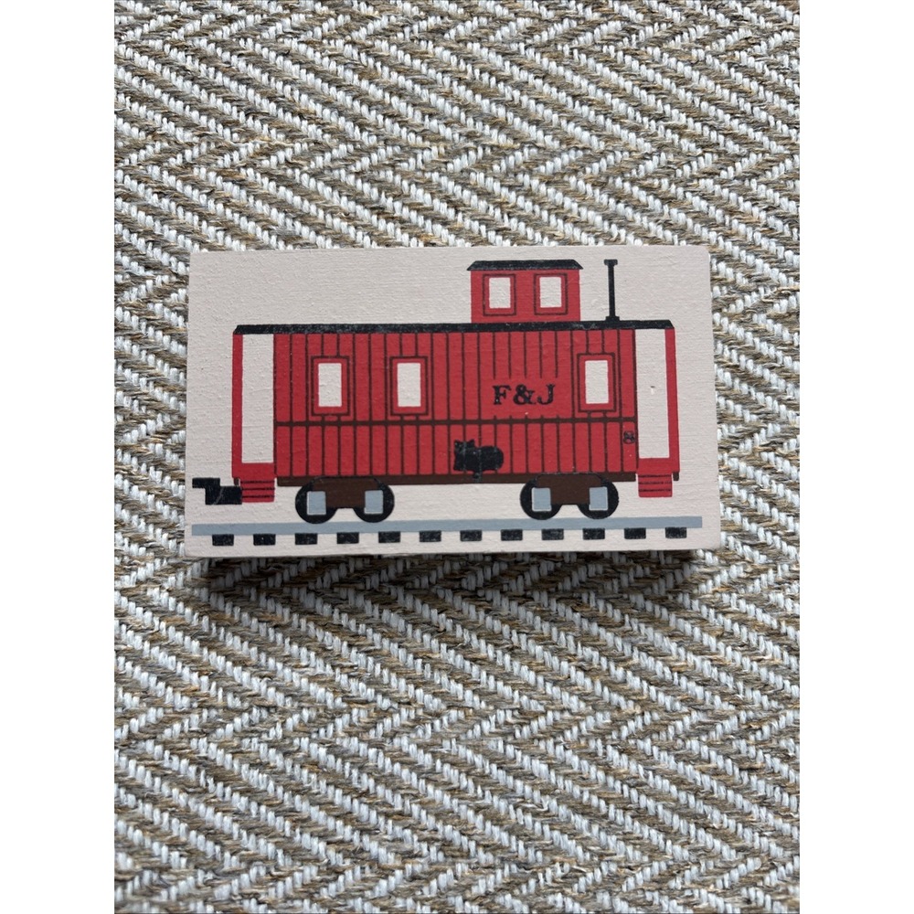 Cat's Meow  F & J Red Caboose Faline Shelf Sitter Accessory